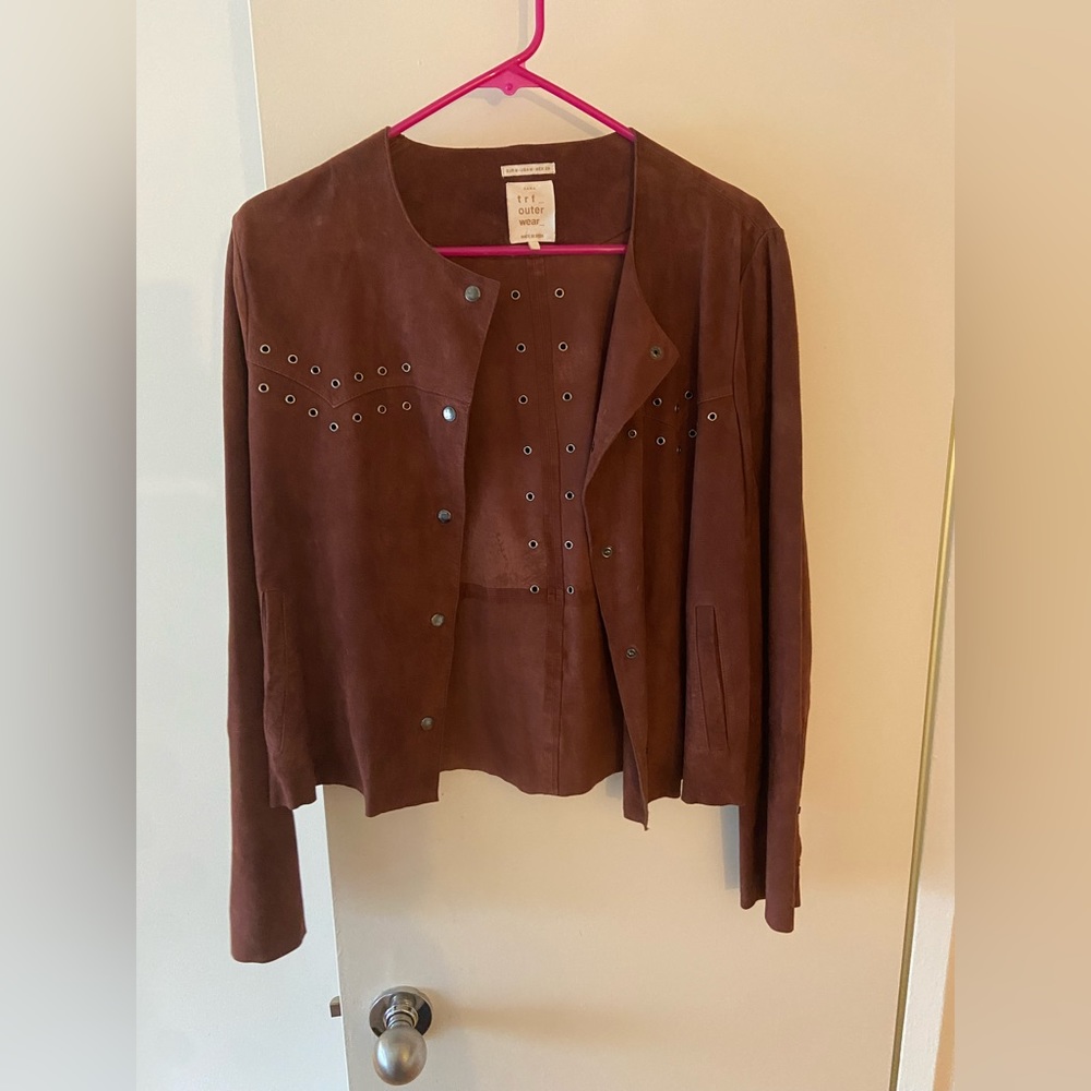 Zara TRF Outerwear Brown Suede Jacket